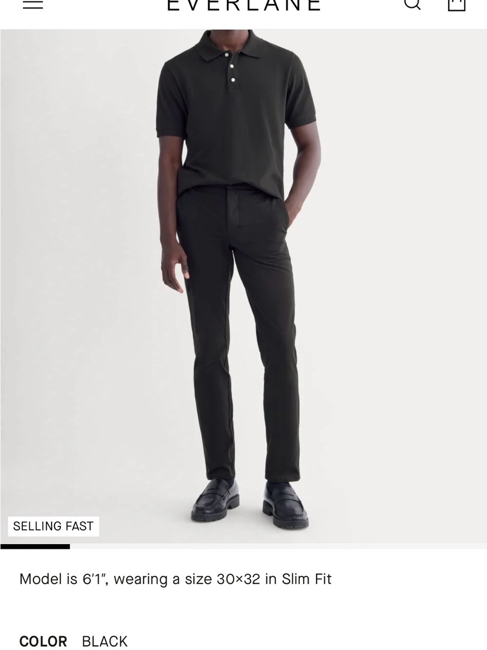 Everlane Slim Fit Men’s Pants - Black